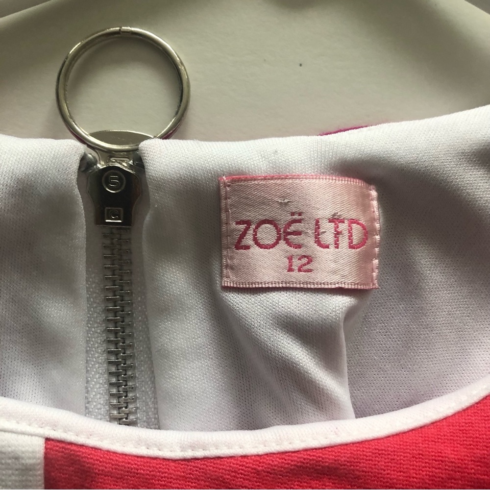ZOE LTD Girls Pink Colorblock Dress Size 12 - Picture 4 of 6